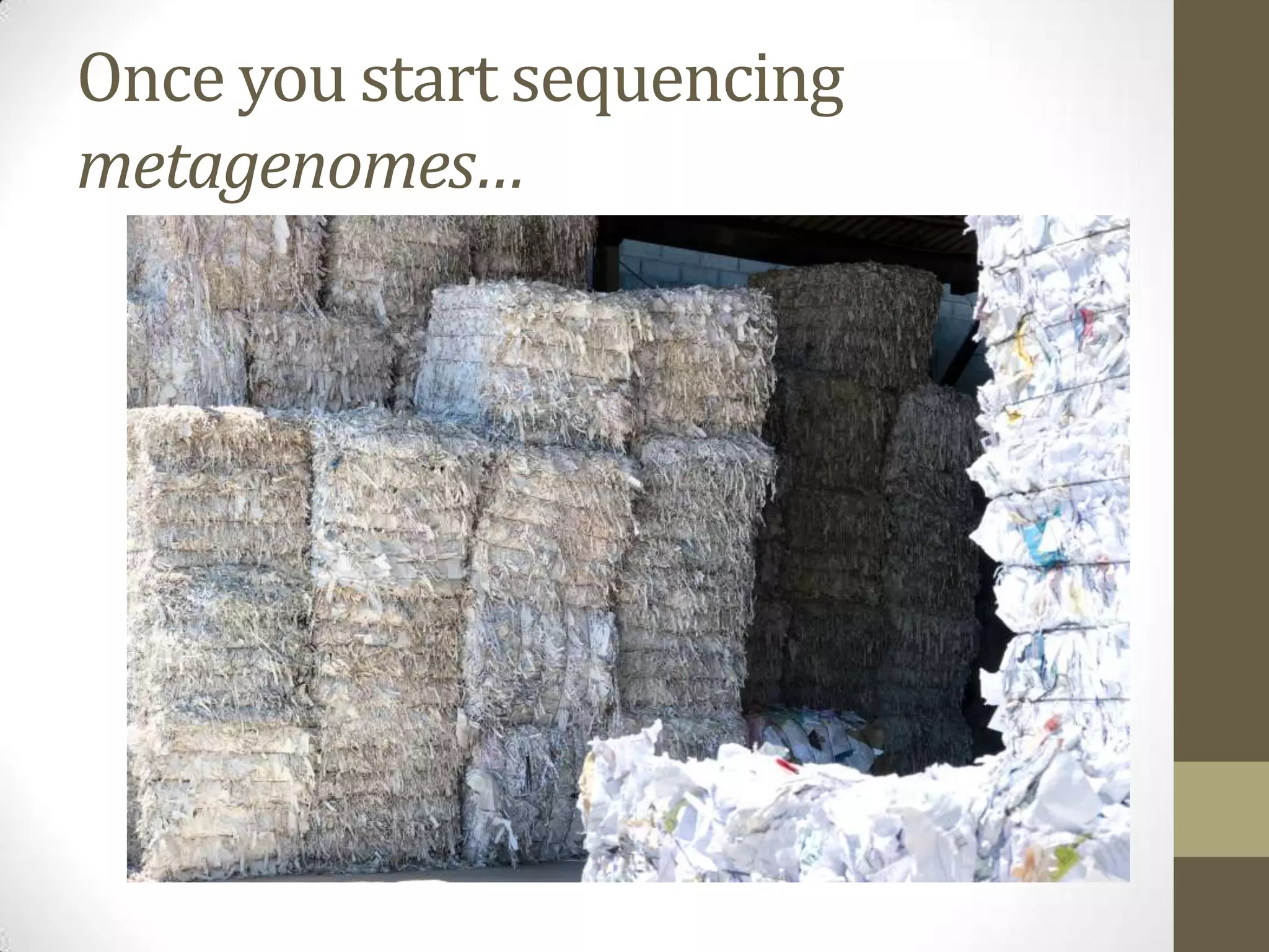 Once you start sequencing
metagenomes…
 