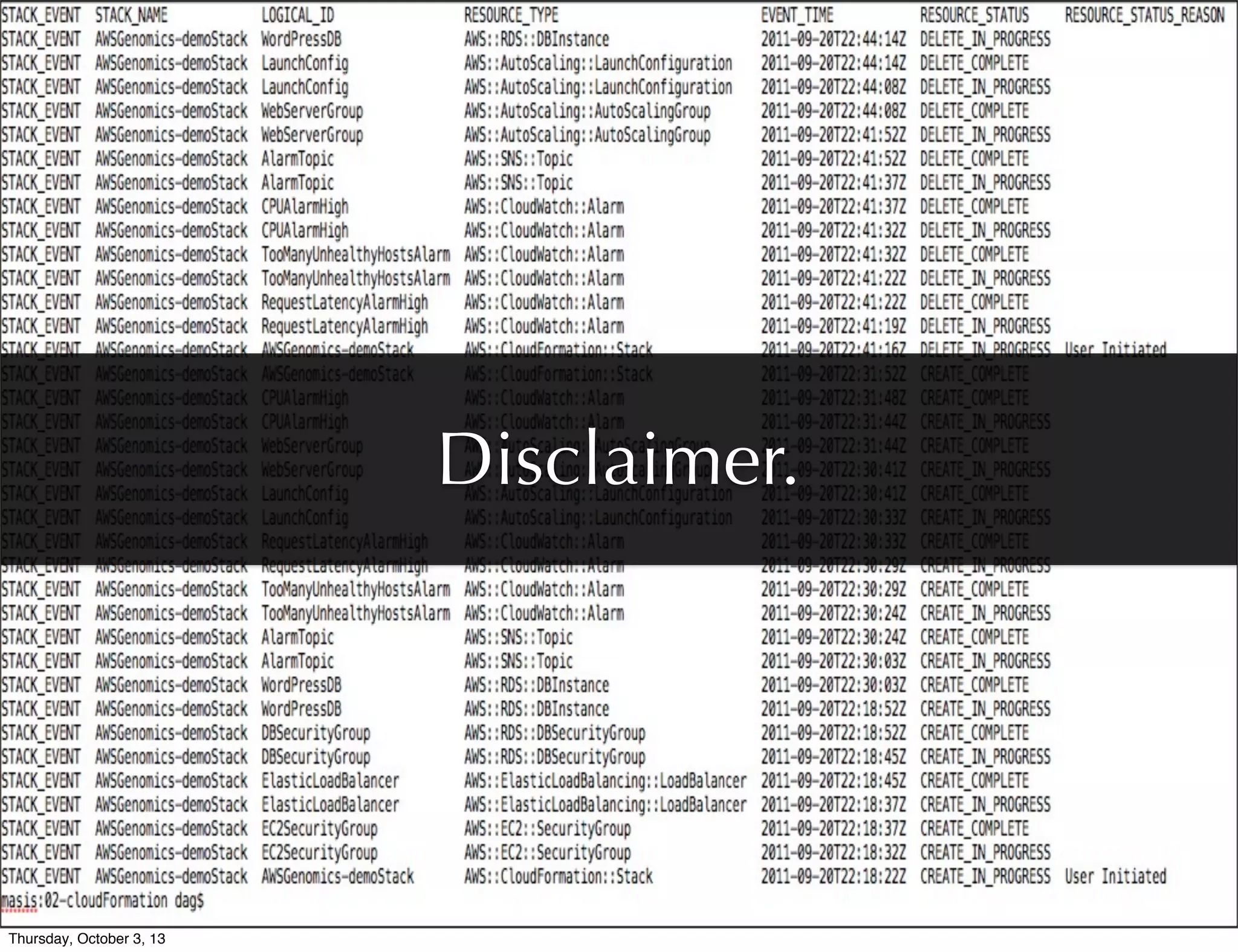 Disclaimer.
Thursday, October 3, 13
 