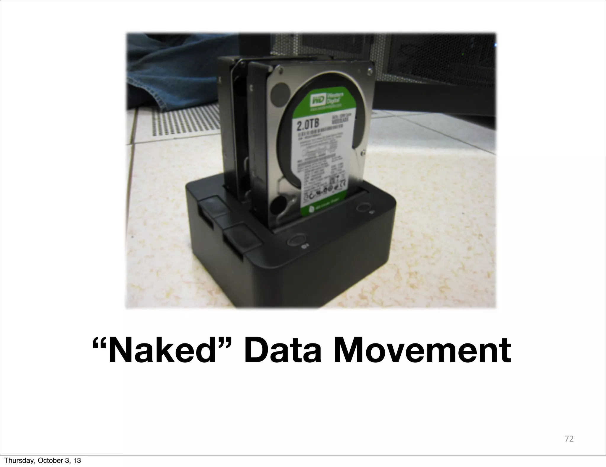 72
“Naked” Data Movement
Thursday, October 3, 13
 