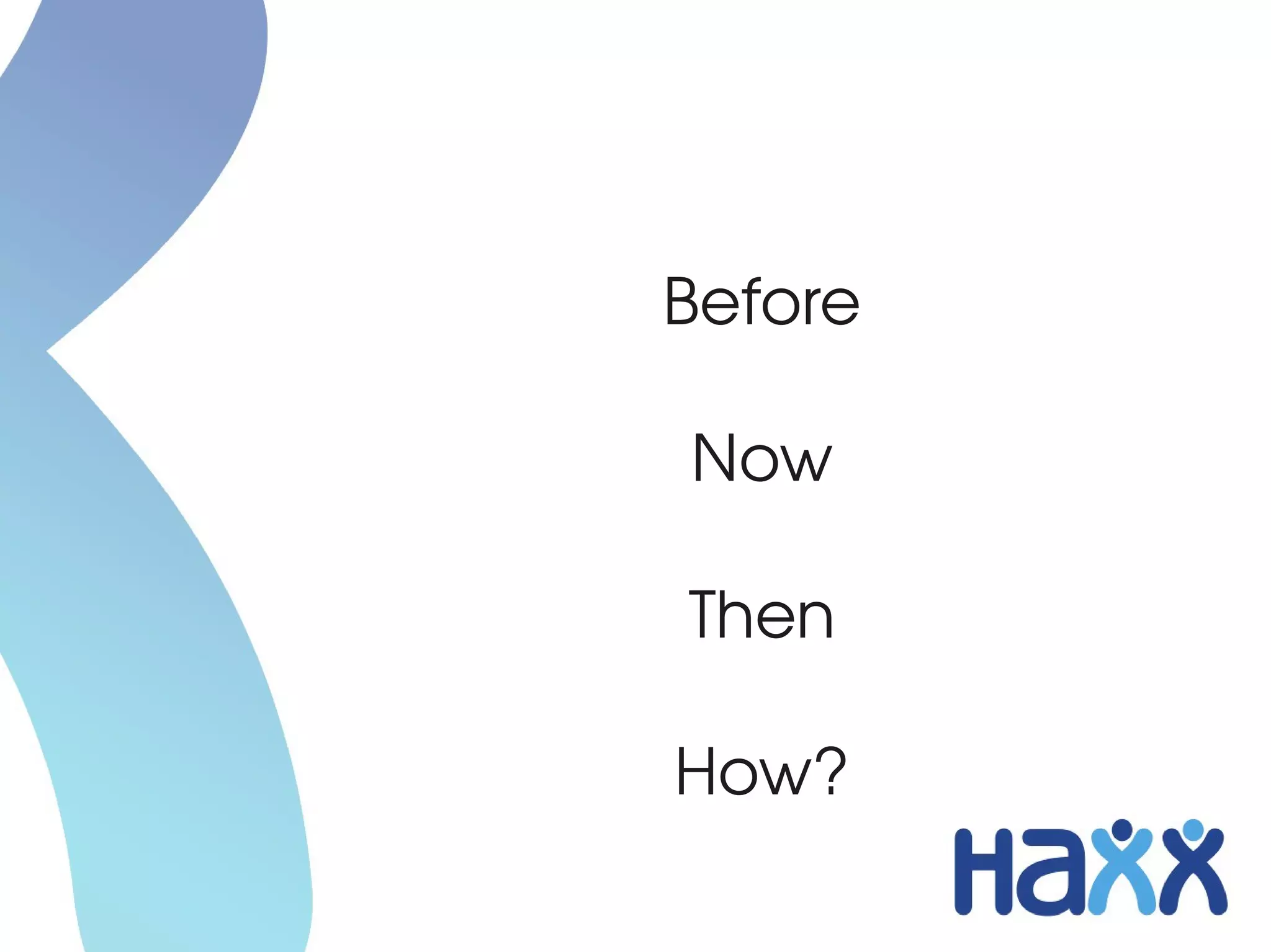 Before

Now

Then

How?
 