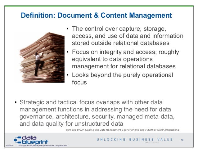 Data-Ed: Unlock Business Value through Document & Content Management