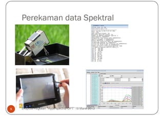 Perekaman data Spektral




9   Ekspose Kegiatan "Hyperspectral-OPT" 18 Maret 2013
 