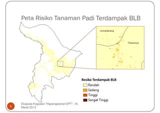 Peta Risiko Tanaman Padi Terdampak BLB




                                               Resiko Terdampak BLB




    Ekspose Kegiatan "Hyperspectral-OPT", 18
6   Maret 2013
 