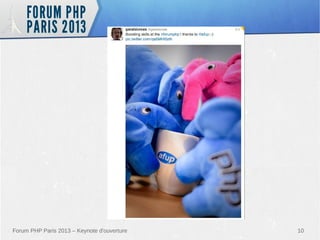 Forum PHP Paris 2013 – Keynote d'ouverture

10

 