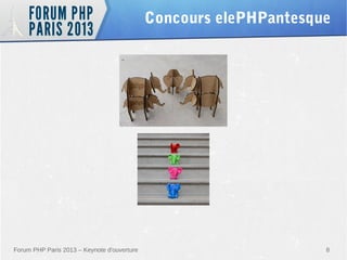 Concours elePHPantesque

Forum PHP Paris 2013 – Keynote d'ouverture

8

 