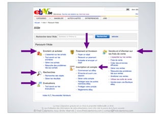 La mise à disposition gratuite est un choix, la propriété intellectuelle un droit.
En cas d’utilisation des informations de cette présentation, merci d’en citer la source de la façon suivante :

© Fred Colantonio, tous droits réservés | www.fredcolantonio.com | contact@fredcolantonio.com

 