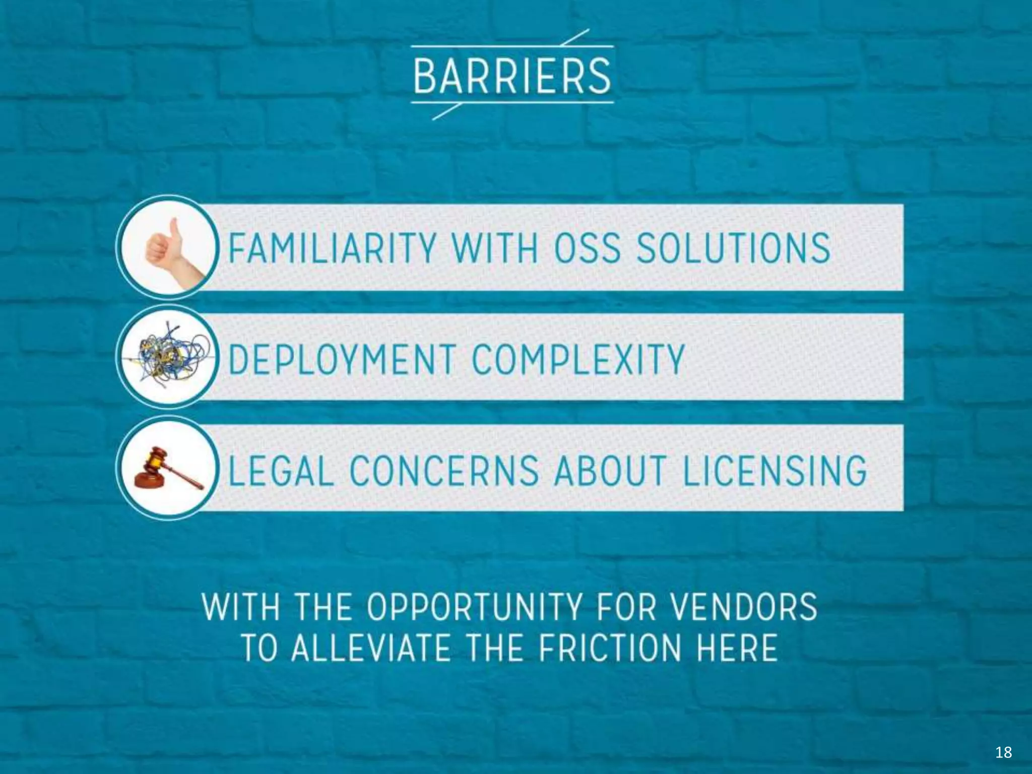 … Fast!
Add 2013 results. Highlight
“Availability of Commercial Support.”
18
 