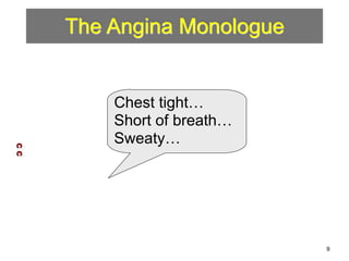 The Angina Monologue 
C C 
Chest tight… 
Short of breath… 
Sweaty… 
9 
 