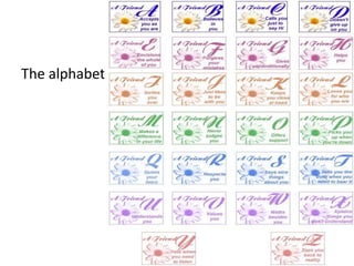 Reading
The alphabets:
 