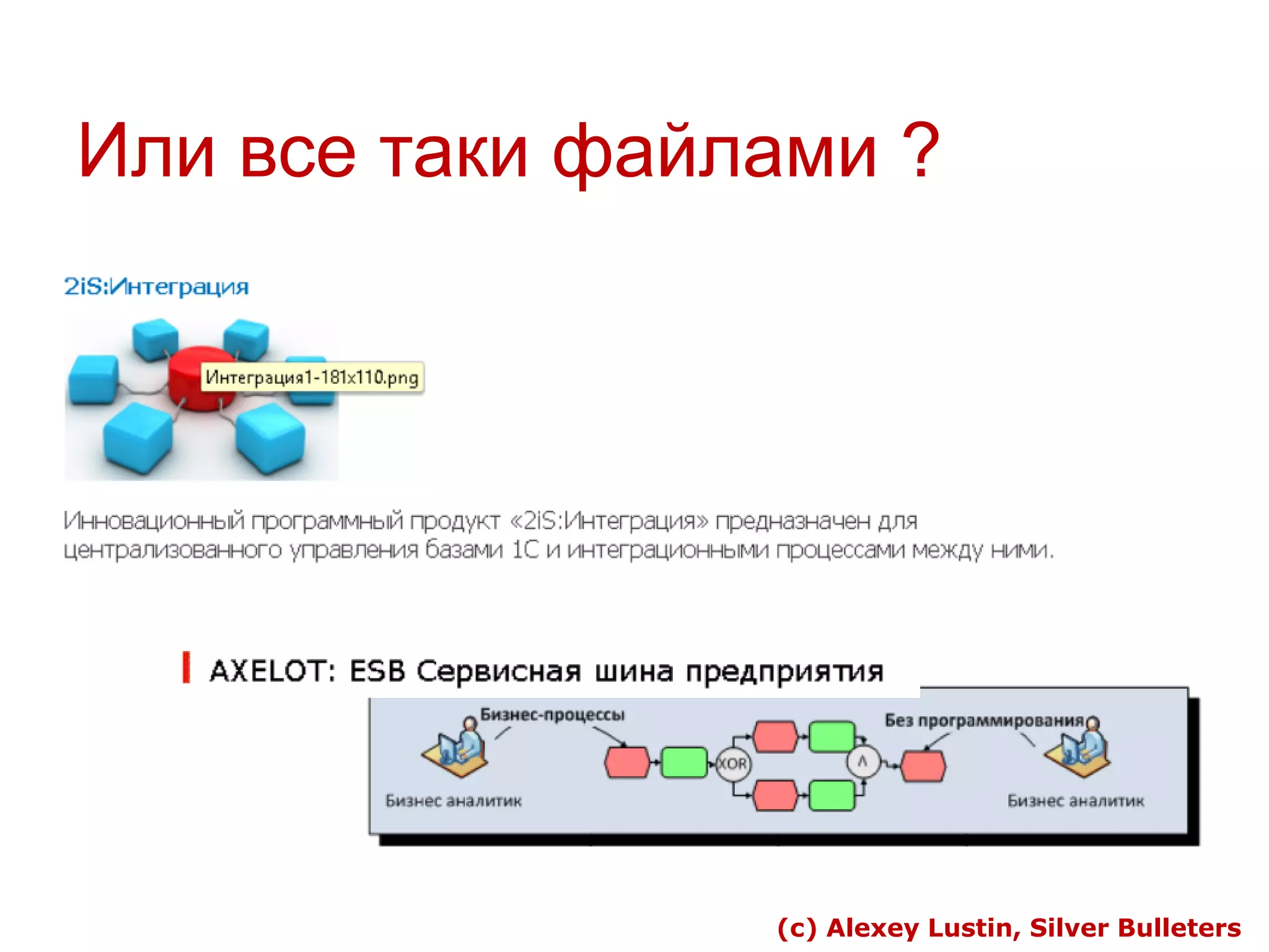 Или все таки файлами ?

(с) Alexey Lustin, Silver Bulleters

 
