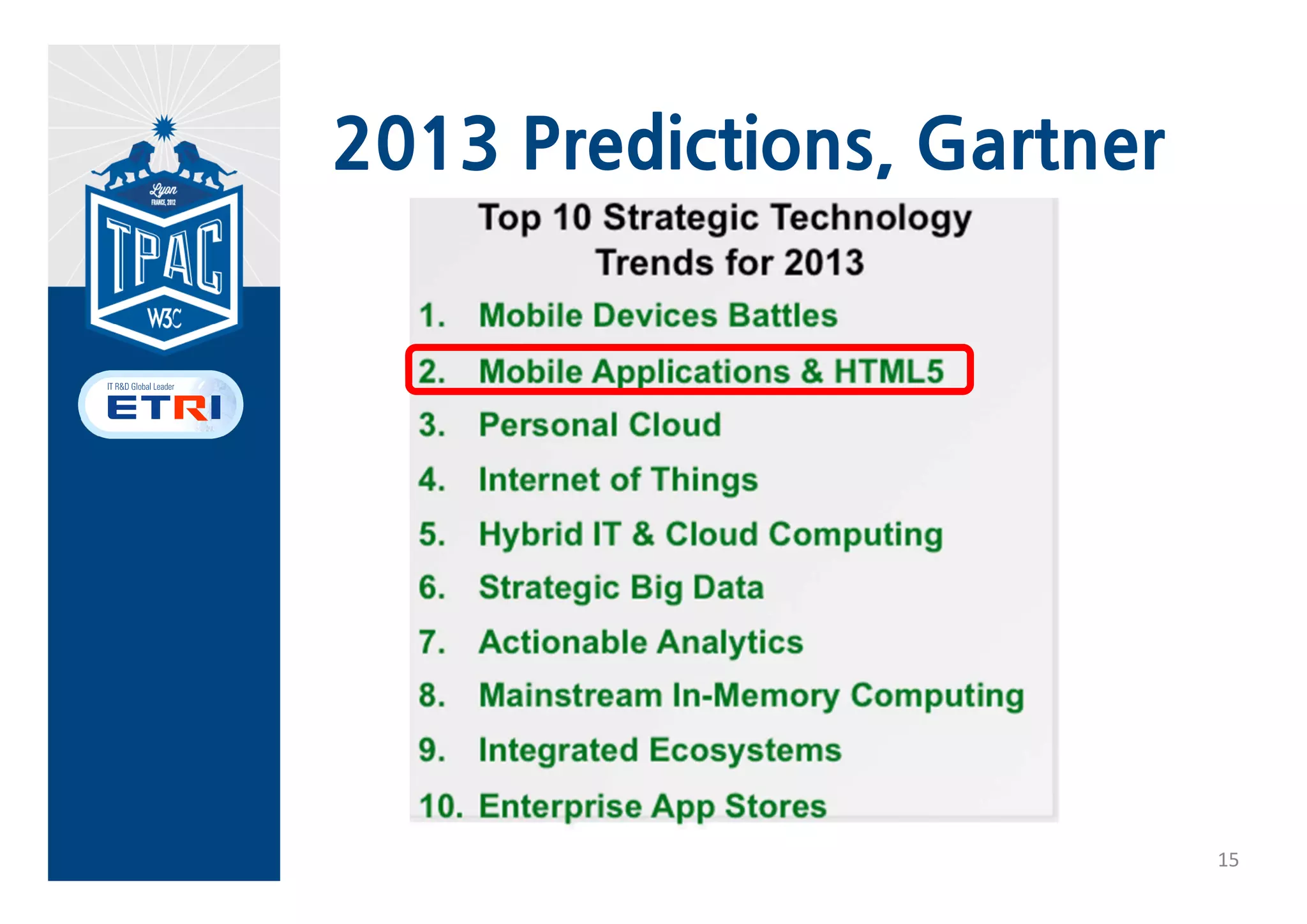 2013 Predictions, Gartner




                            15
 