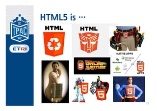 Why HTML




           26
 