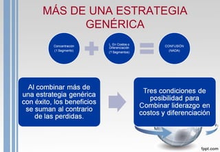 MÁS DE UNA ESTRATEGIA
GENÉRICA
 