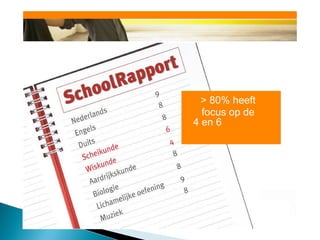 > 80% heeft
  focus op de
4 en 6
 