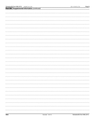 Schedule D (Form 990) 2013 Page 5
Supplemental Information (continued)Part XIII
TEEA3305 07/01/13BAA Schedule D (Form 990) 2013
NOWCastSA 90-0585154
 