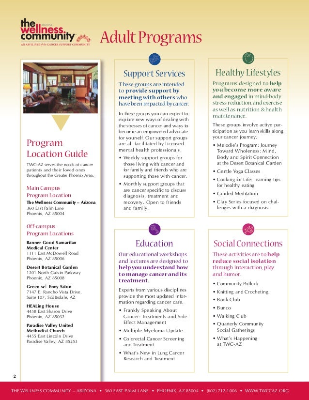 October November December The Wellness Community Arizona Calendar
