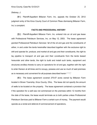 Knox County, Case No.12-CA-21 2
Delaney, J.
{¶1} Plaintiff-Appellant Bilbaran Farm, Inc. appeals the October 25, 2012
judg...