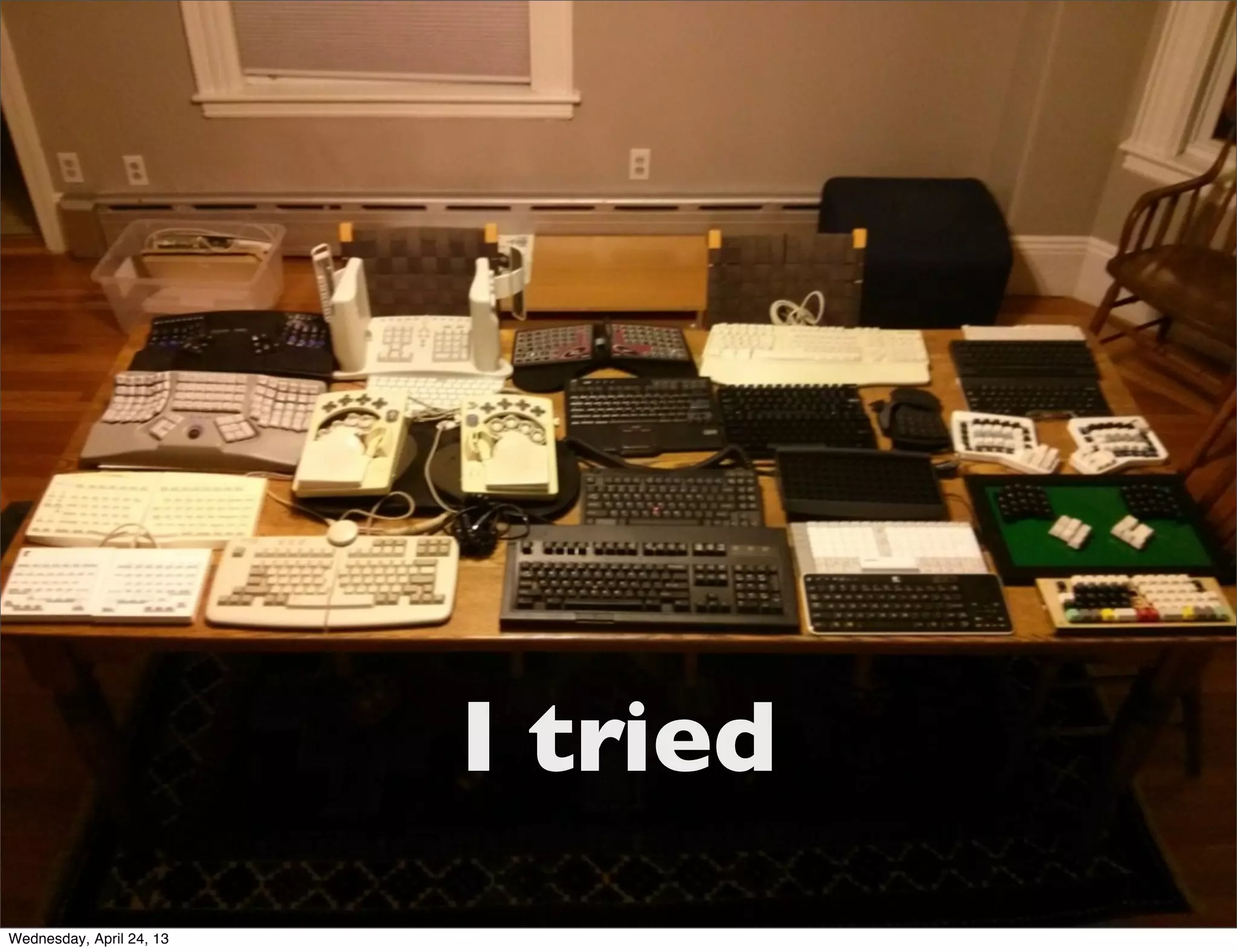 I tried
Wednesday, April 24, 13
 