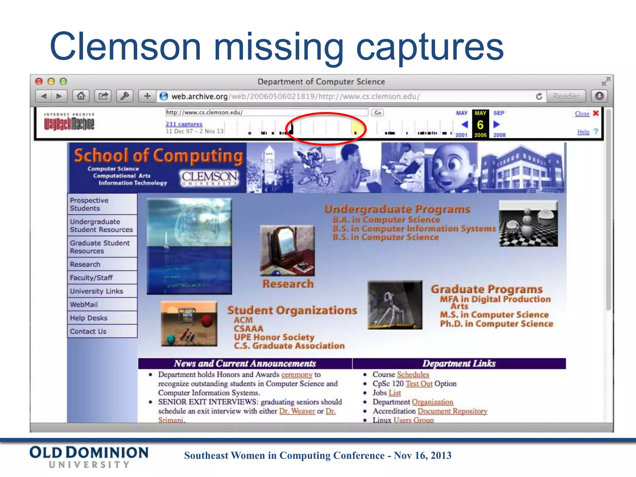 Clemson missing captures

Southeast Women in Computing Conference - Nov 16, 2013

 