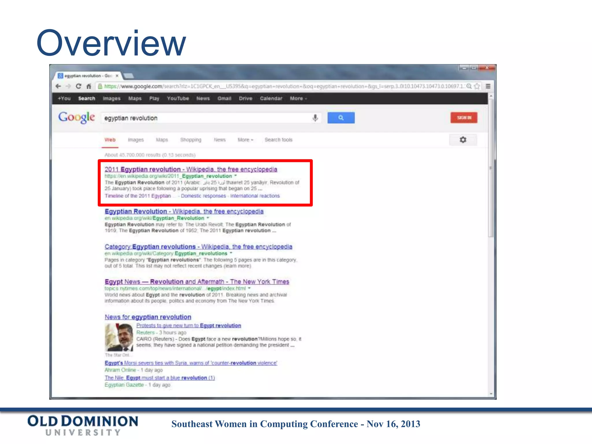 Overview

Southeast Women in Computing Conference - Nov 16, 2013

 