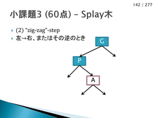 142 / 277




   (2) “zig-zag”-step
   左→右、またはその逆のとき
                             G


                    P


                         A
 
