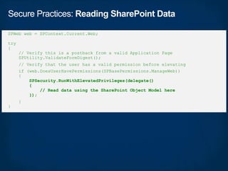 App
permission name
SharePoint
permission name
Permissions
Read Reader View Items, Open Items, View Versions,
Create Alert...