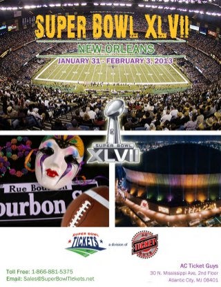 SuperBowlTickets.net Travel and Hotel Packages Brochure