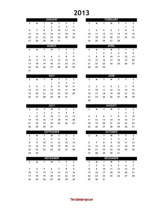 2013 yearly-calendar-template-word-one-page | PDF