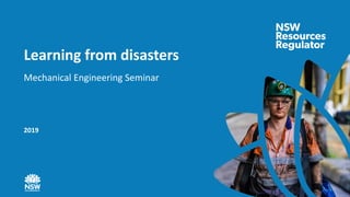 Learning from disasters
Mechanical Engineering Seminar
2019
 