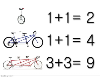 1+1= 2
1+1= 4
3+3= 9
divendres 10 de gener de 14

 