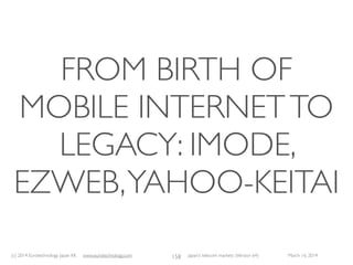 (c) 2015 Eurotechnology Japan KK www.eurotechnology.com Japan’s telecom markets (Version 66) July 6 2015
WILLCOM
(NOW MERGED INTO
Y!MOBILE)
107
 