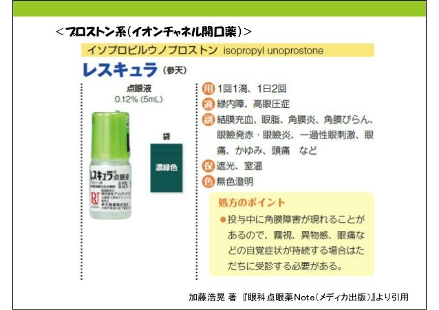 プロスタグランジン関連薬 徹底比較 緑内障点眼勉強会