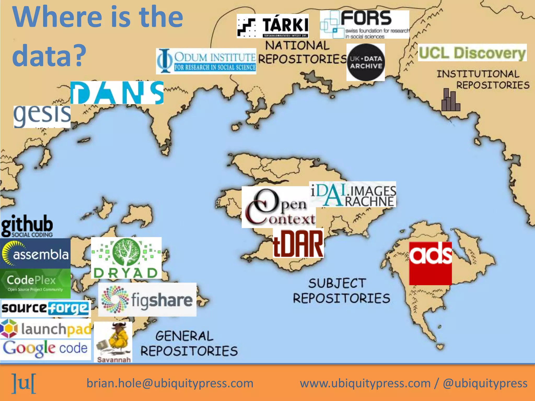 Where is the
data?




     brian.hole@ubiquitypress.com   www.ubiquitypress.com / @ubiquitypress
 