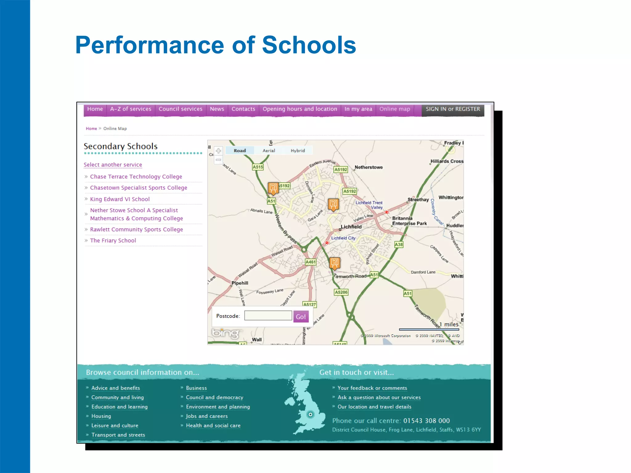 Performance of Schools
 