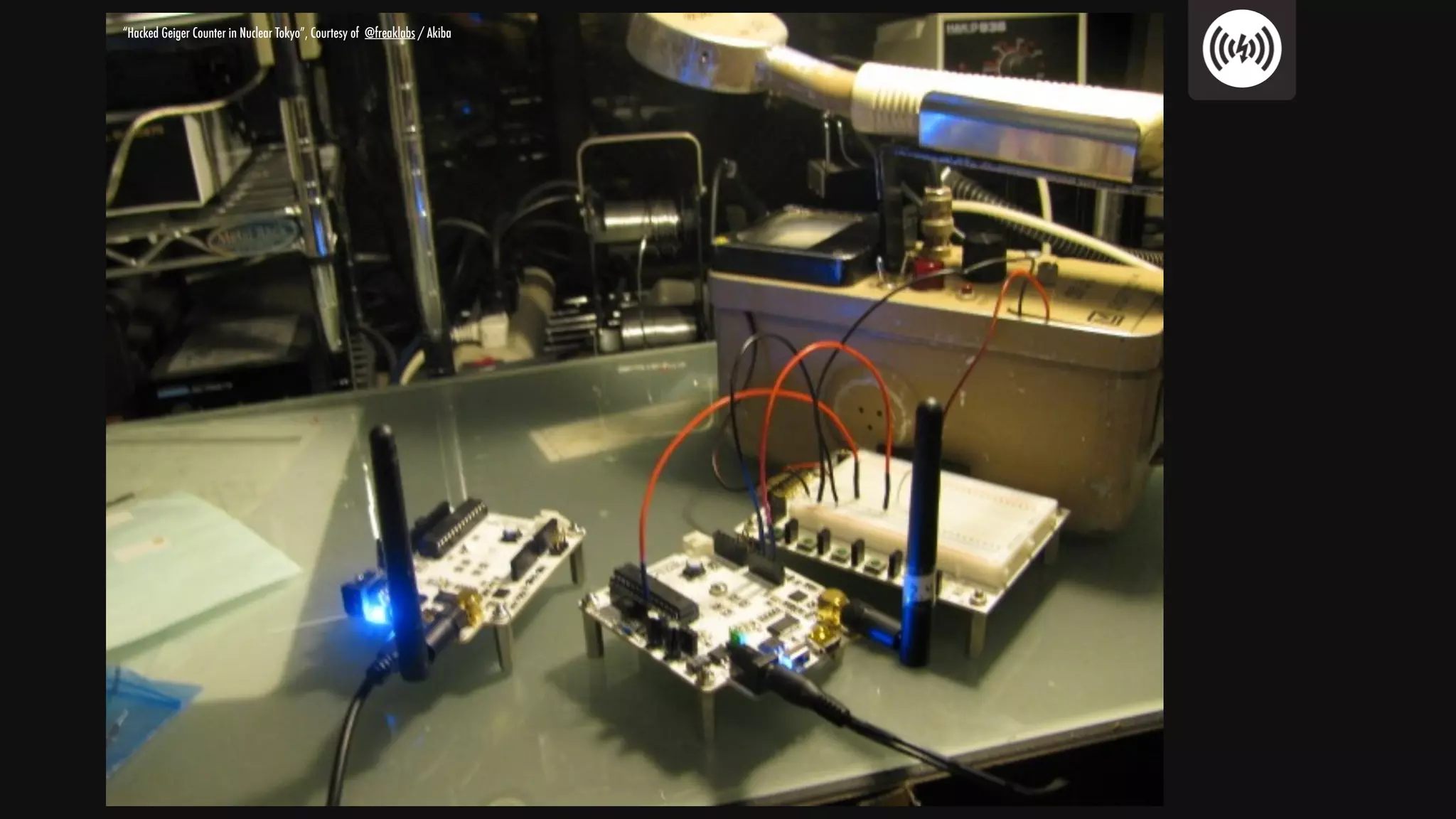 “Hacked Geiger Counter in Nuclear Tokyo”, Courtesy of @freaklabs / Akiba
 