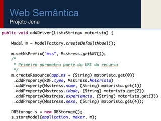 Web Semântica
Projeto Jena
 