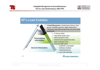 Fachgebiet Management im Gesundheitswesen
Prof. Dr. med. Reinhard Busse, MPH FFPH

28. Januar 2013

Einführung Management im Gesundheitswesen

49

 