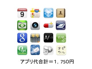 アプリ代合計＝１，75０円
 
