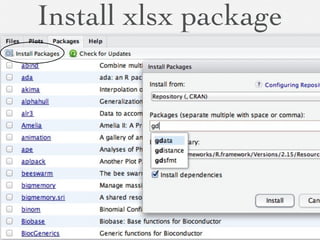 Install xlsx package
 