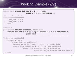 Writable Foreign Data Wrapper (JPUG Unconference 16-Feb-2013) | PDF