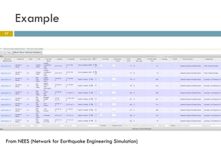 Example
17




From NEES (Network for Earthquake Engineering Simulation)
 