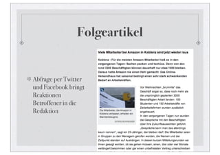 Folgeartikel


Abfrage per Twitter
und Facebook bringt
Reaktionen
Betroffener in die
Redaktion
 