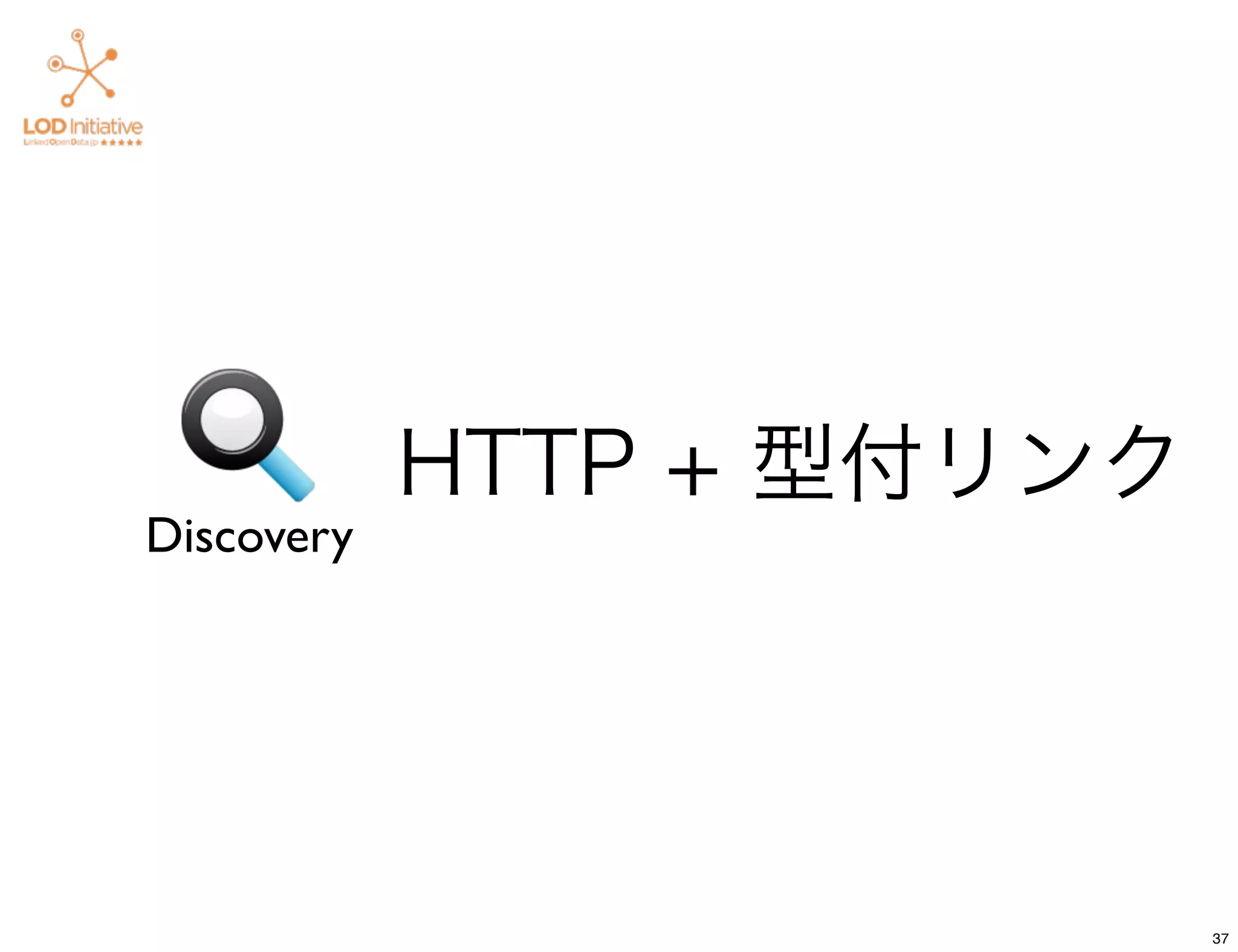 HTTP + 型付リンク
Discovery




                           37
 