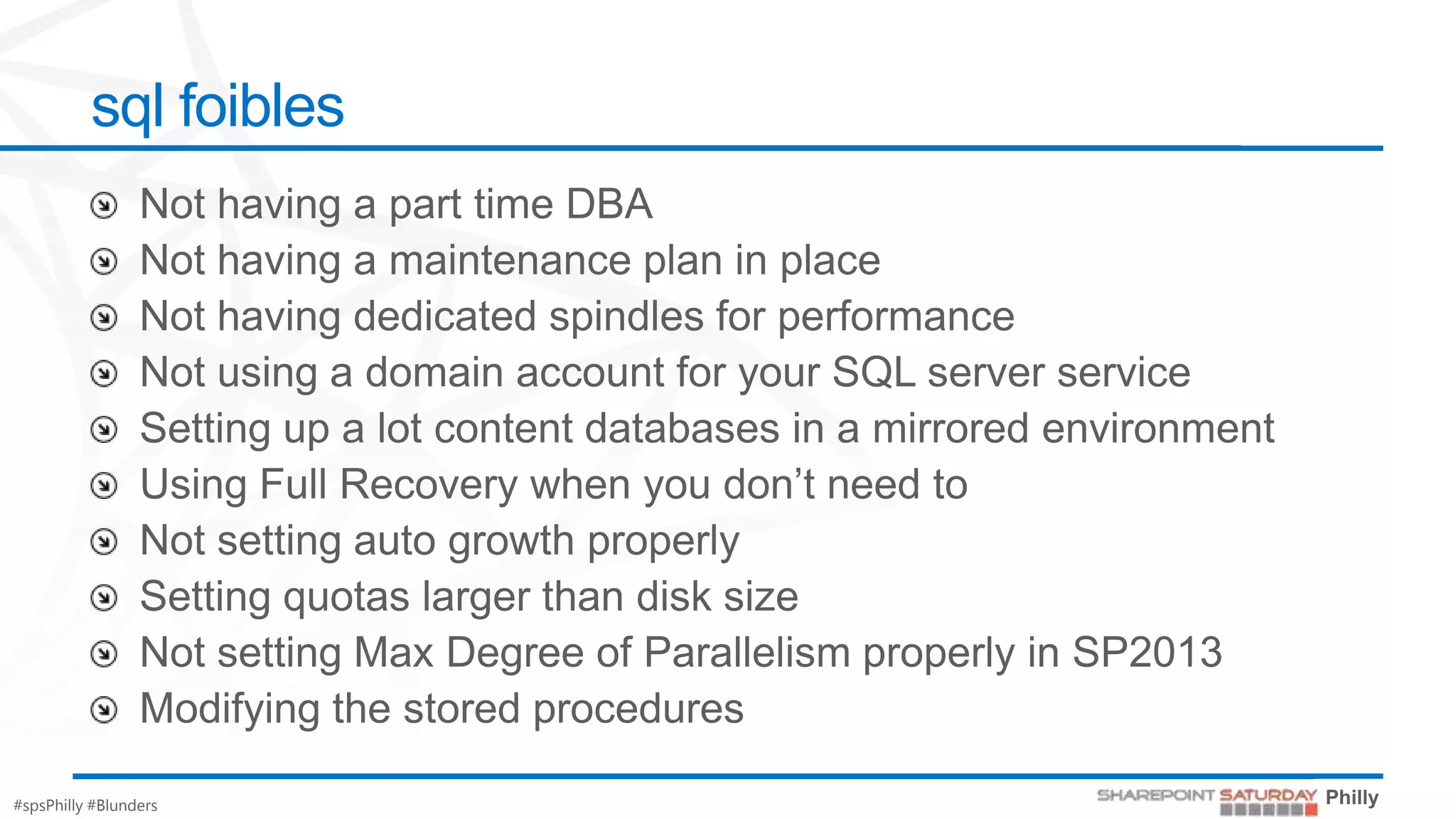 sql foibles




#spsPhilly #Blunders
 