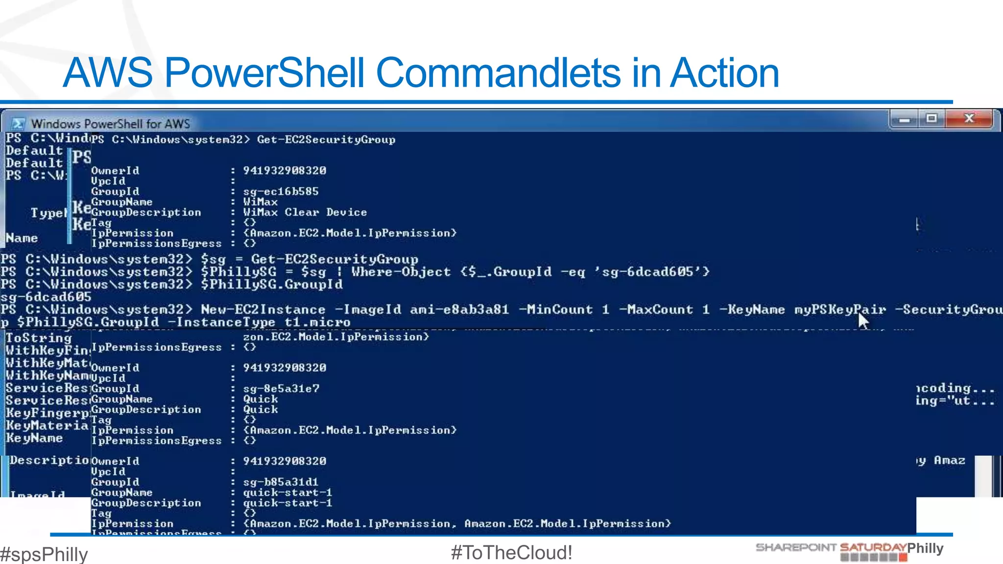 AWS PowerShell Commandlets in Action
 