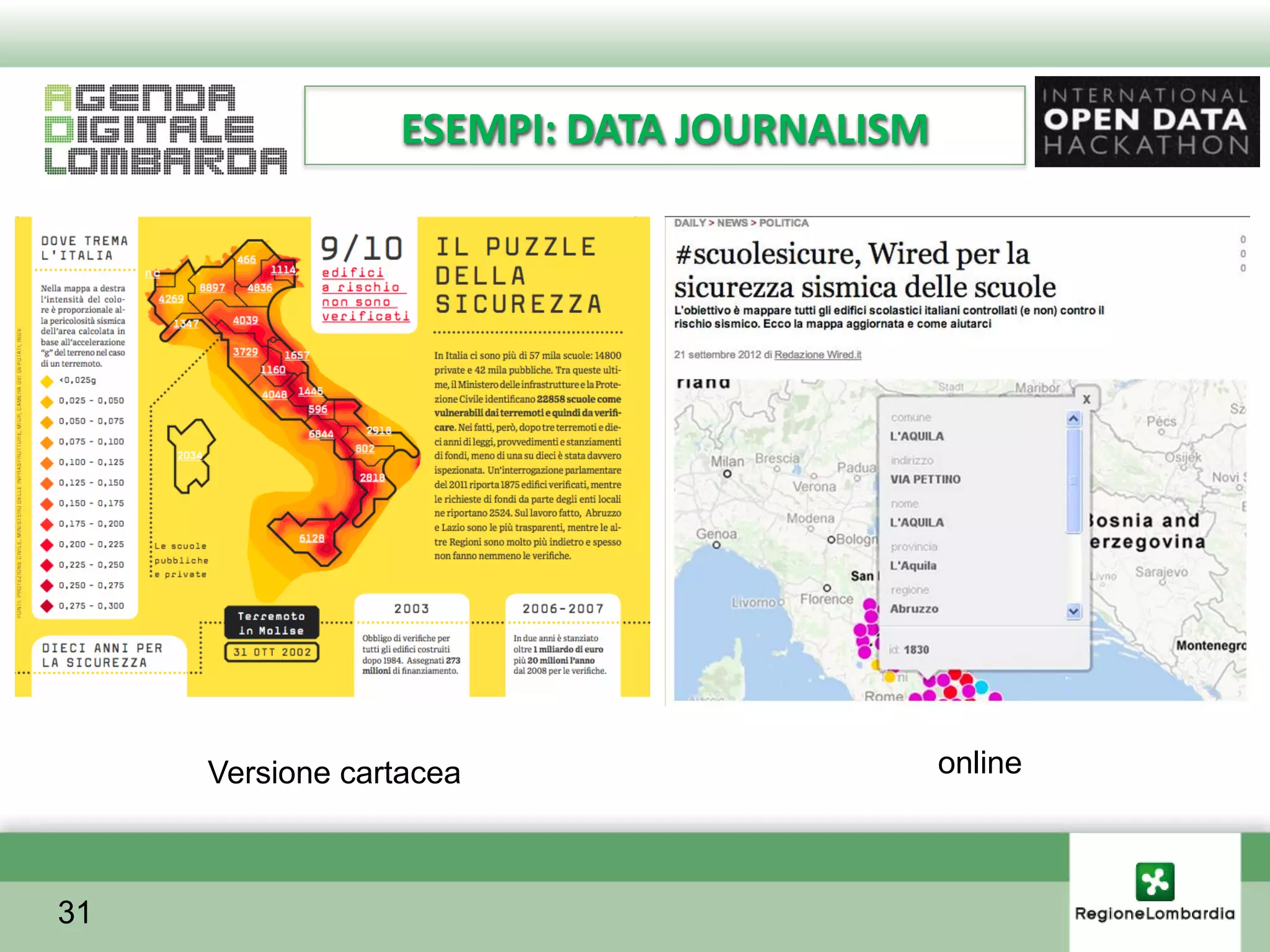 ESEMPI: DATA JOURNALISM




     Versione cartacea                     online



31
 