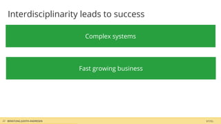 Interdisciplinarity leads to success

                                Complex systems




                              Fast growing business




22 BERATUNG JUDITH ANDRESEN                           $TITEL
 