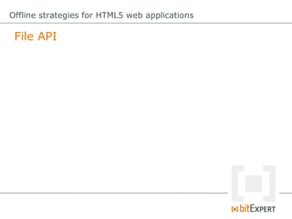 Offline strategies for HTML5 web applications

 Am I online?
 document.body.addEventListener("online", function () {
   //...