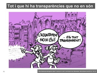 Tot i que hi ha transparències que no en són




13                  ‘Una Catalunya amb govern obert’. Sessió per a la JNC...