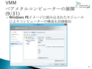    Windows PEイメージに組み込まれたモジュール
    によりコンピューターの構成を詳細検出




                                 56
 